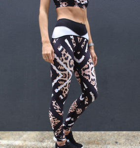 Geo Leopard Print Tights