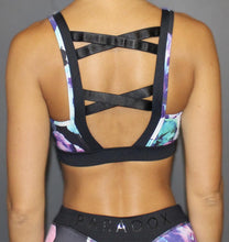 Dark Floral Print Sports Bra