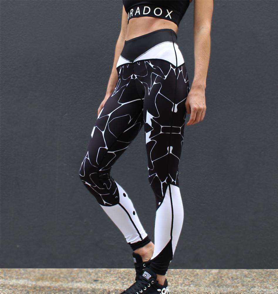 Mono Print Paneled Tights