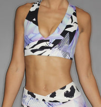 Floral Patchwork Print Sports Bra